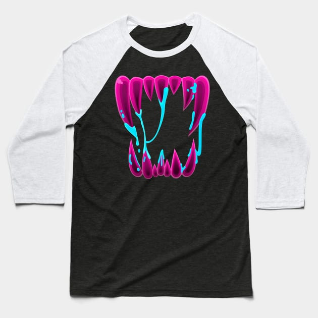 Candy Jaws Baseball T-Shirt by TheArtArmature